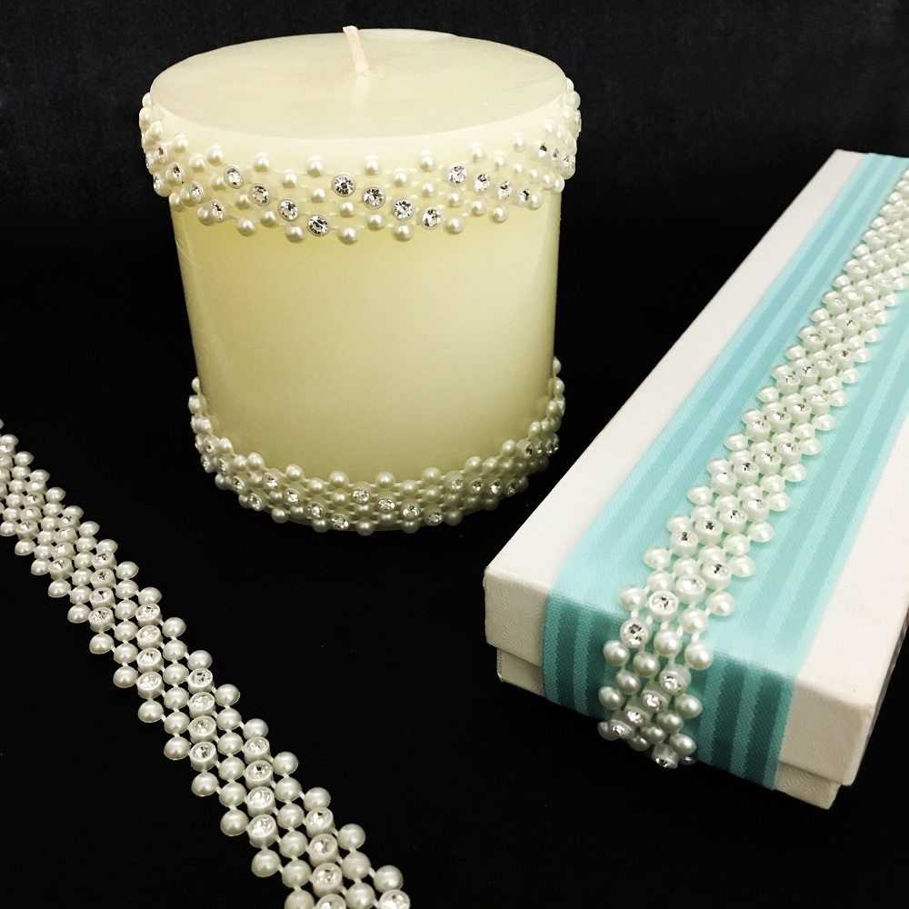 Decorative Pearl Ribbon for Clothing DIY Pearl Design Clothes Trim  Exquisite Pearl Trim Clothing Supply